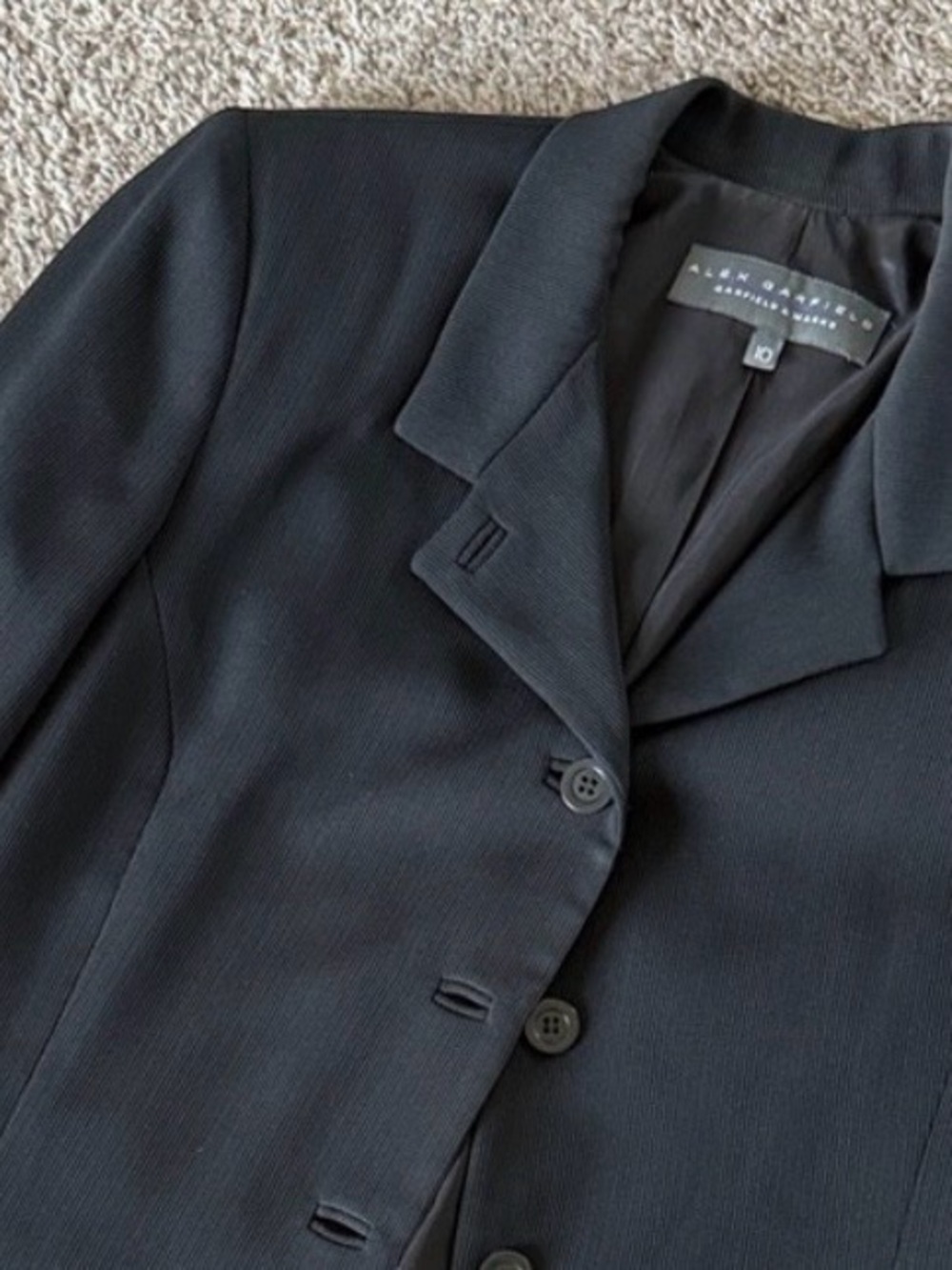 Alex Garfield Black Women's Tailored Blazer - Classic Notch Collar